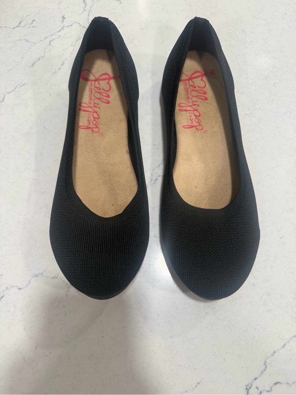 Jellypop Black Knit Memory Foam Round Toe Slip-On Ballet Flats Women's 8 - Picture 2 of 11